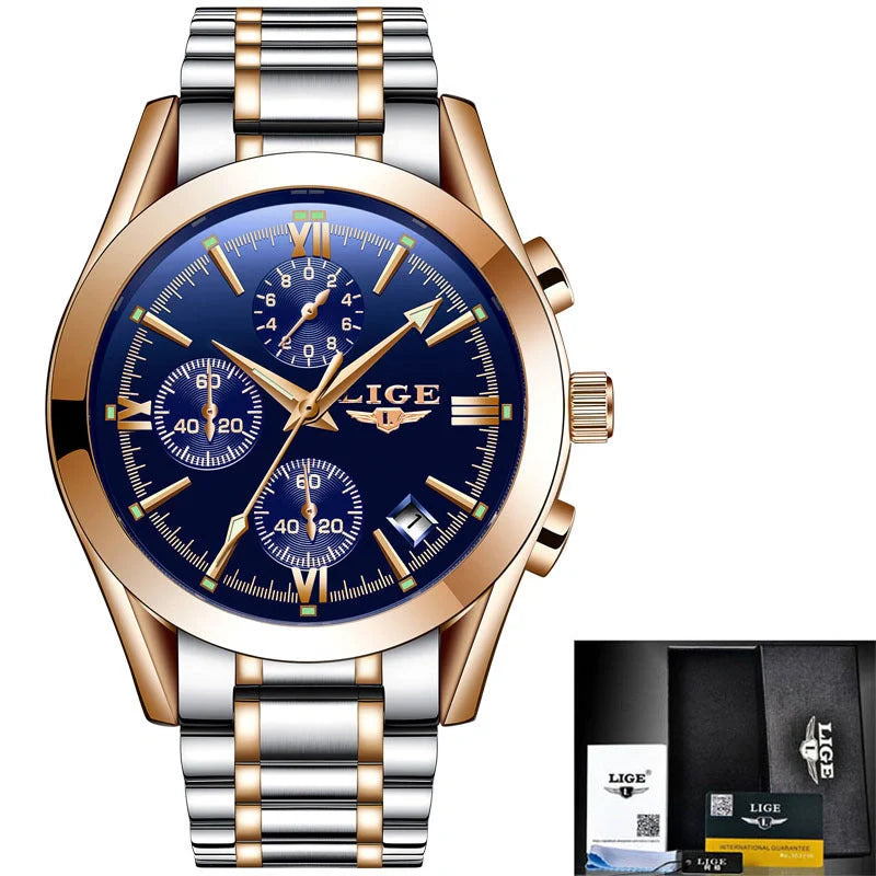 Sports quartz watch with 30M waterproof and mineral glass mirror