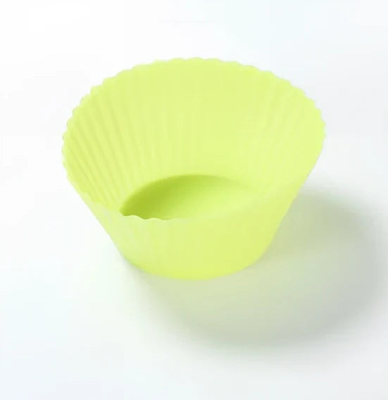 Nonstick reusable silicone cupcake liners baking cups set of 12 pieces with six colour options providing consistent baking results and easy food release