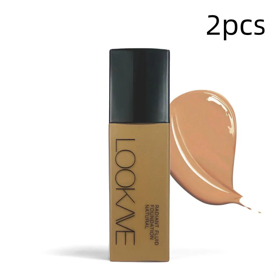 LOOKAVE Matte Liquid Foundation bottle, 21g net content, shown in ivory white shade.