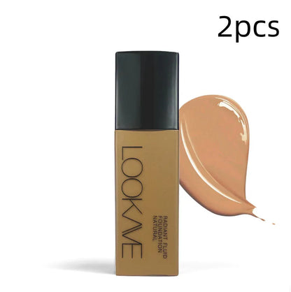 LOOKAVE Matte Liquid Foundation bottle, 21g net content, shown in ivory white shade.