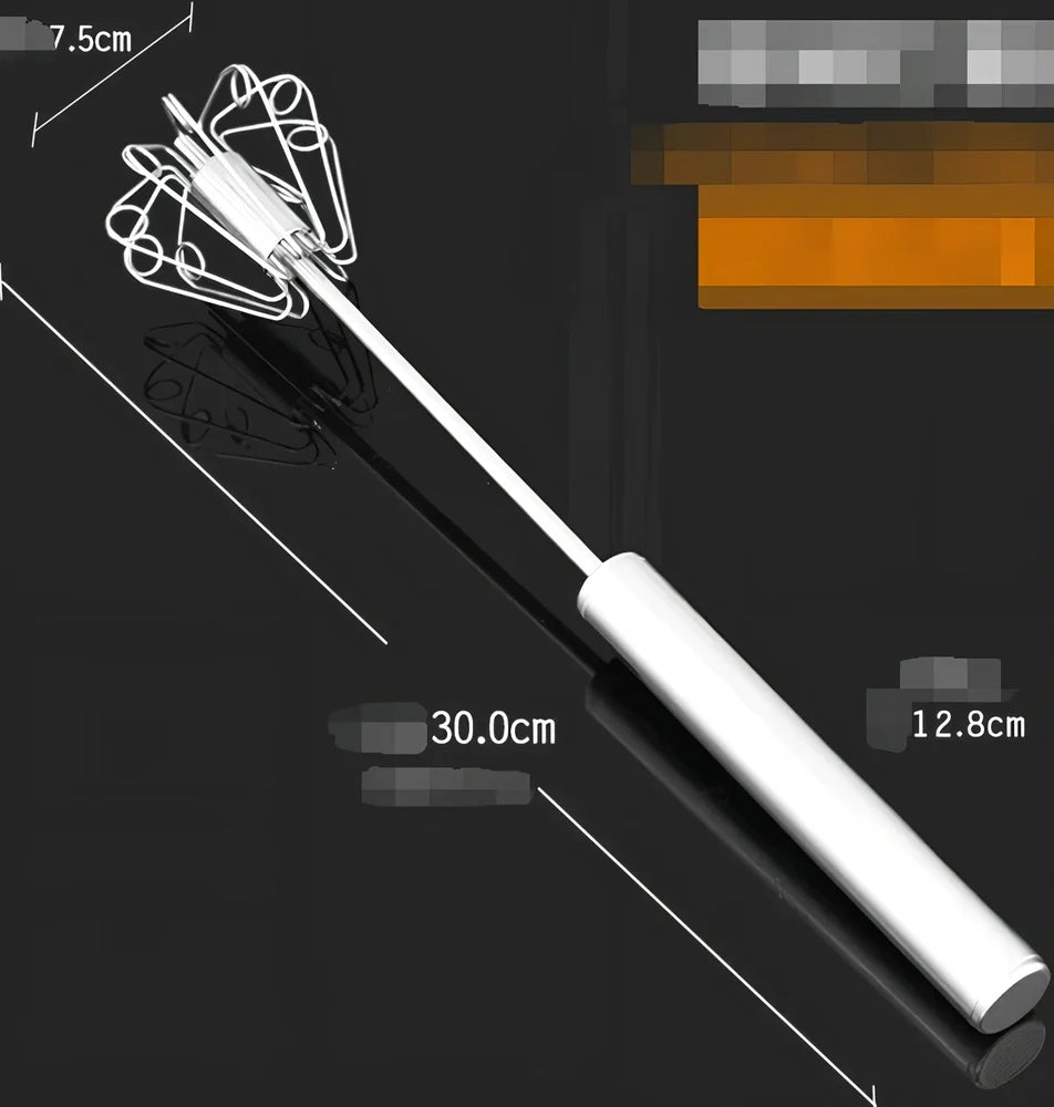 Silver stainless steel hand egg beater with 2.5cm length for mixing and frothing