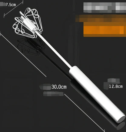 Silver stainless steel hand egg beater with 2.5cm length for mixing and frothing