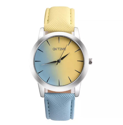Retro Rainbow Analog Quartz Watch for Women with waterproof feature and vibrant colors