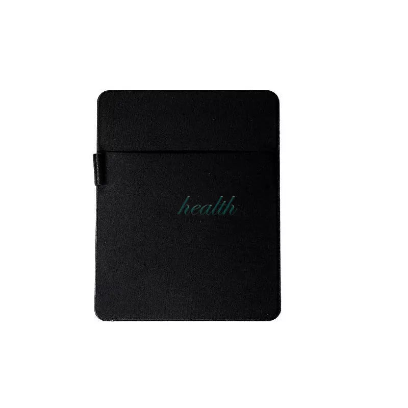 Adhesive laptop back storage bag in black for organizing essentials