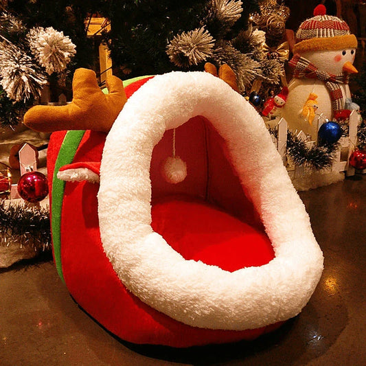 Cozy and soft plush pet bed in various colors, designed for the comfort and convenience of cats and small dogs.