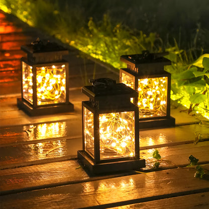 Black solar wind lamp, ABS plastic, 90mm diameter, 128mm height, warm white LED, IPX4 waterproof, for outdoor courtyard use.