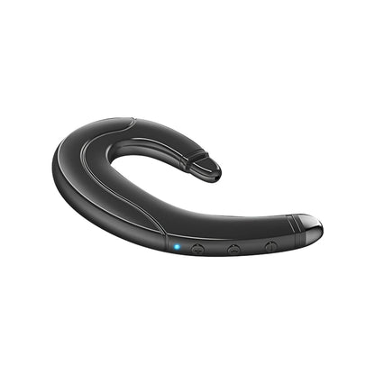 Single ear Bluetooth earphone for driving in black, blue, or red colour.