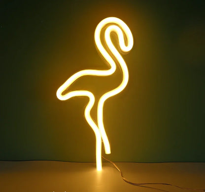 Hanging LED neon wall light in PVC, USB powered, sizes 100-600mm for home decor