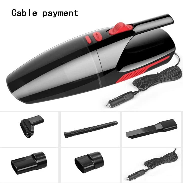 Powerful handheld vacuum cleaner with attachments for easy car cleaning and maintenance