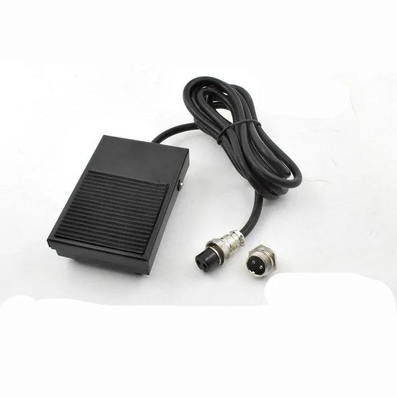 Metal welding foot switch pedal with rubber pads and 1.8 metre cable attached