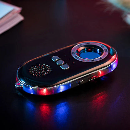 Portable anti-theft security alarm with infrared detection, loud alarm, and LED flashlight for safe travel