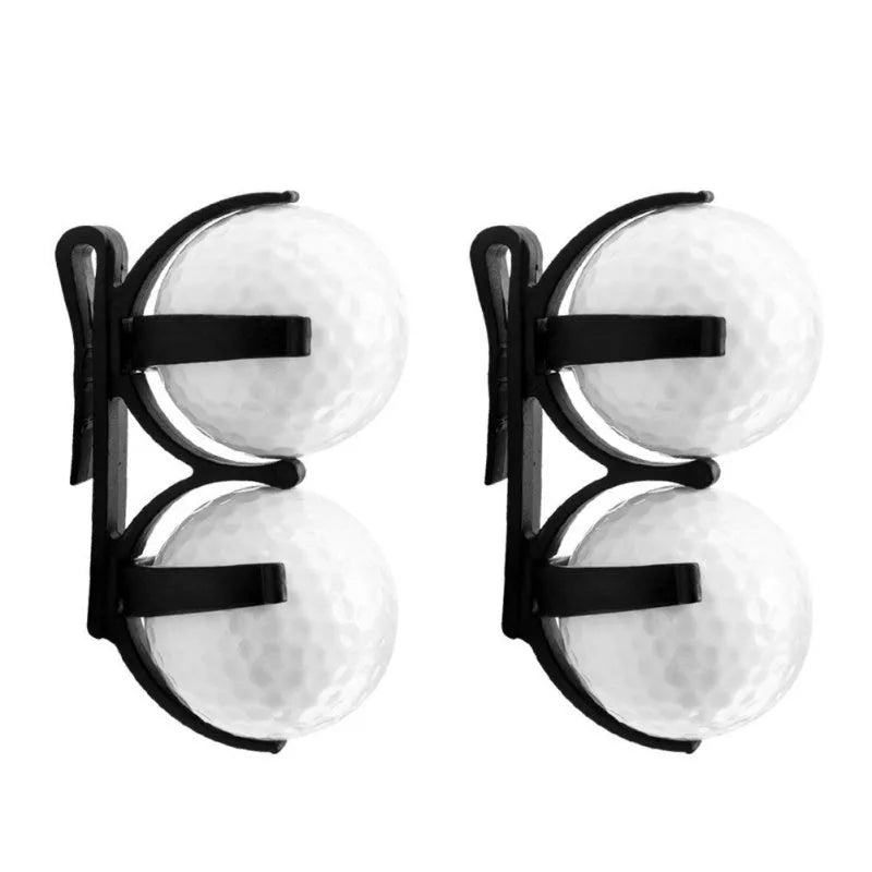 Black plastic golf ball holder clip for easy access during play