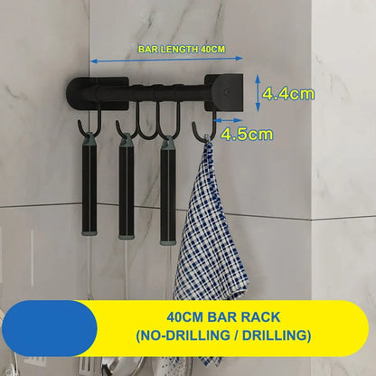 Stainless steel kitchen wall shelf with multiple rack options for utensils and storage