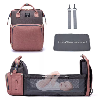 LEQUEEN Portable Folding Crib Mommy Backpack in various colors with 20kg capacity