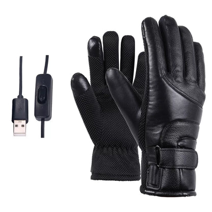 Winter electric heated gloves with windproof and touch screen features