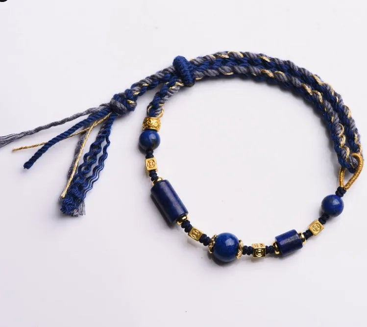 Hand woven flexible wire watch band bracelet in national ethnic style