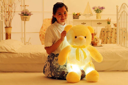 Illuminating LED Teddy Bear Plush Toy with color-changing lights, perfect for cozy ambiance and festive decor