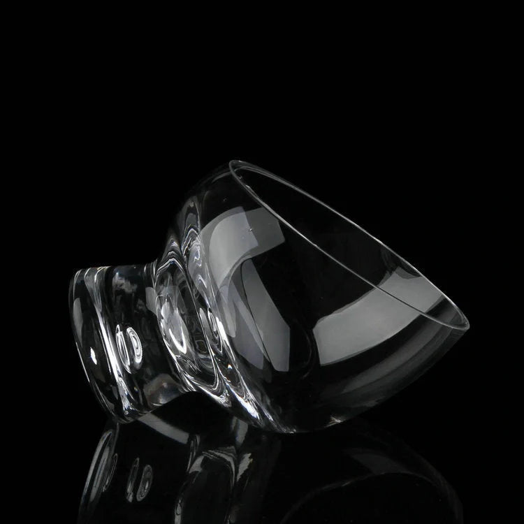 Diagonal Salad Cup with gold-edged rim and heat-resistant glass material