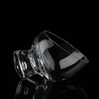 Diagonal Salad Cup with gold-edged rim and heat-resistant glass material