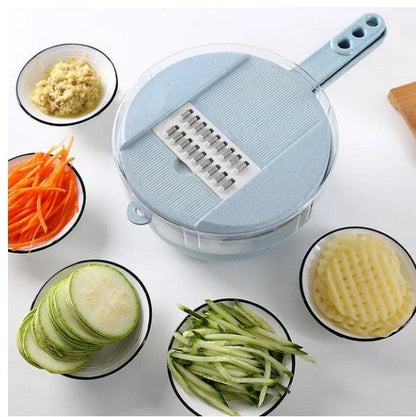 8-in-1 Mandoline Slicer with Interchangeable Blades for Effortless Vegetable Cutting and Grating