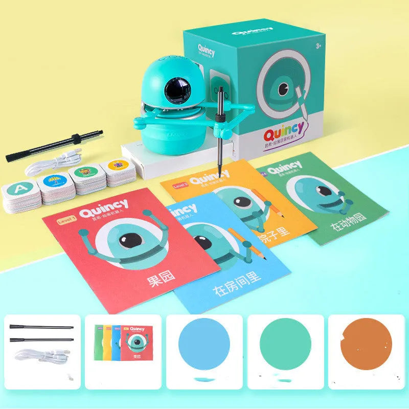 Painting robot for children, ABS plastic, 153 x 105 mm, English version with suction cup base