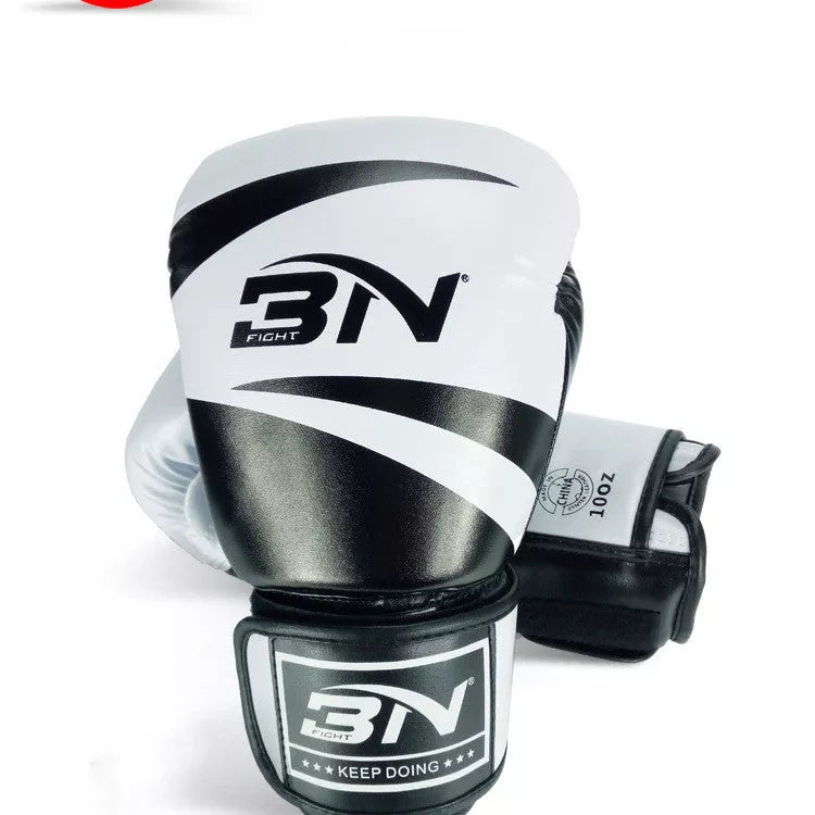 Muay Thai boxing gloves in various colors and sizes for training and punching