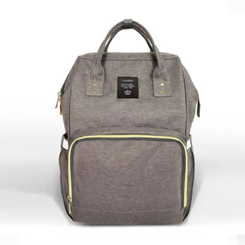 Oxford maternity nappy bag with 16-20L capacity, anti-theft design, bottle area, and multiple colour options