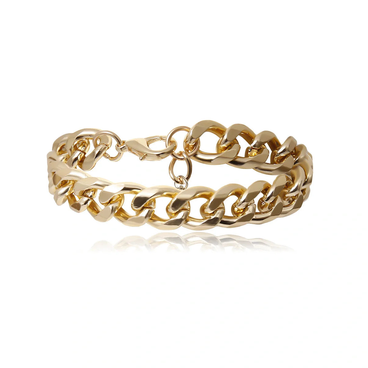 Creative Chain Inlaid Pearl Bracelet in gold, elegant and modern design