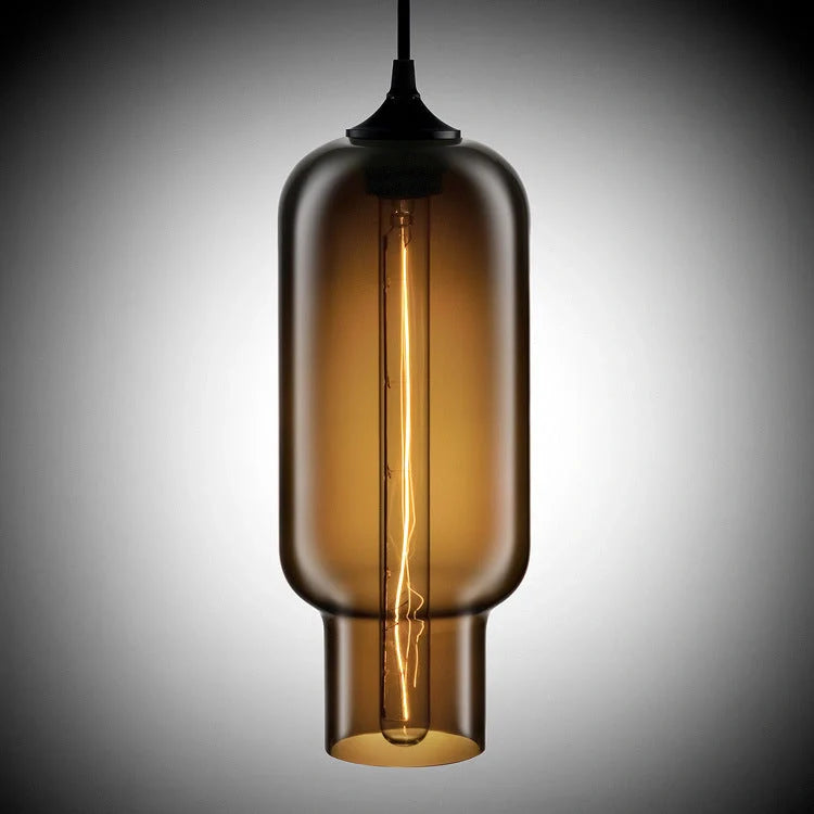 Nordic Modern Loft Pendant Lamp with adjustable height and glass body in various colors