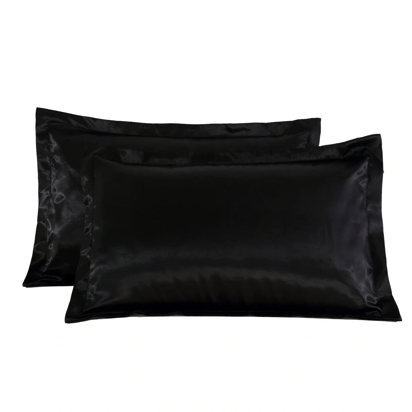 Pure colour imitation silk pillowcase in selected colour showing smooth polyester fabric texture