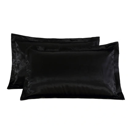 Pure colour imitation silk pillowcase in selected colour showing smooth polyester fabric texture