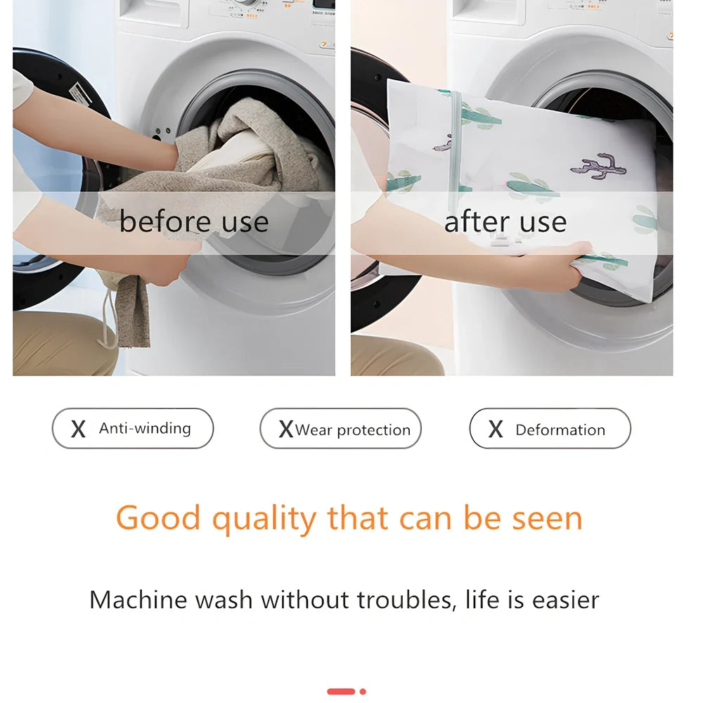Mesh laundry protection bag with reinforced seams in various sizes from 16cm to 60cm for delicate garment washing