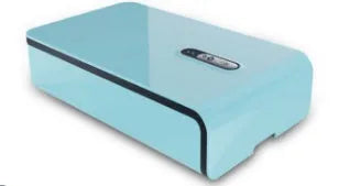 Blue UV phone steriliser box with touch switch and magnetic lid for devices up to 6.5 inches