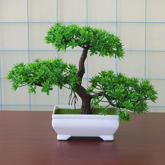 Decorative artificial plant bonsai with 19cm height and 25cm width in seven colour options