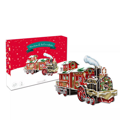 3D Train DIY Puzzle for children with RGB light, safe non-toxic materials