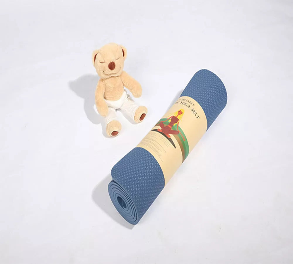 Firebird Beginner Yoga Mat in violet, blue, green, pink, or purple with 10mm thickness and non-slip surface