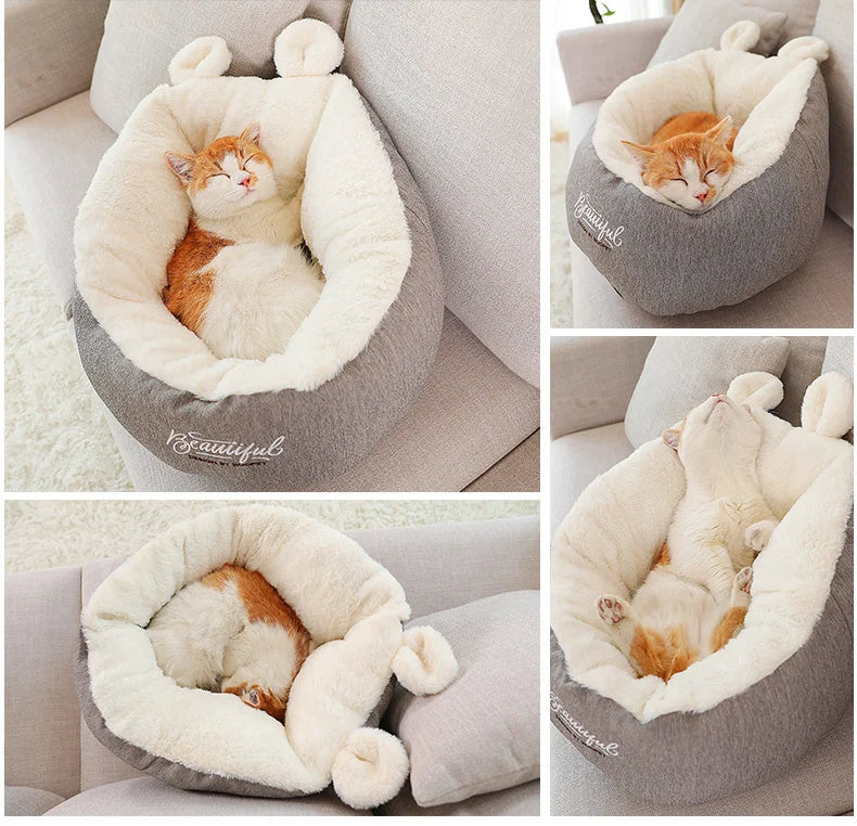 Cotton pet dog bed warming soft sleeping bag cushion for small to medium dogs