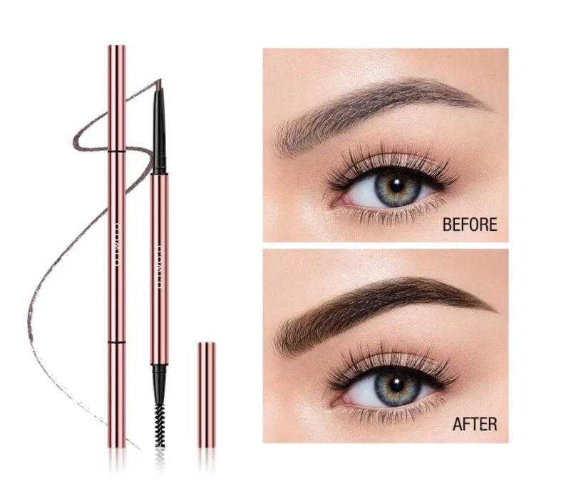 Eyebrow make-up pencil with 0.7cm slim tip in six shades for natural brow definition