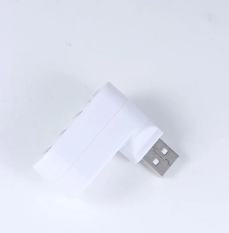 A black and a white USB 2.0 hub splitter with multiple ports.