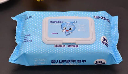 Pack of 80 thick, super soft non-irritating baby wipes, 13CM * 20CM each