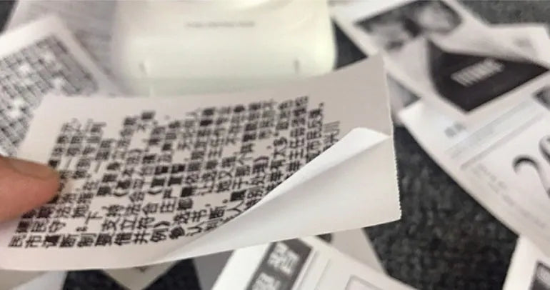 PerPage Mini wireless portable thermal printer paper in Regular, Label and Sticker types, with colour and Q3 or Q6 quantity options.