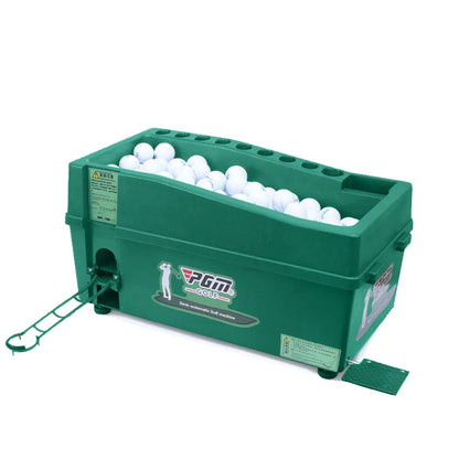 Semi-automatic golf ball machine with golf club holder, ABS body, 62x32x32cm, default style.