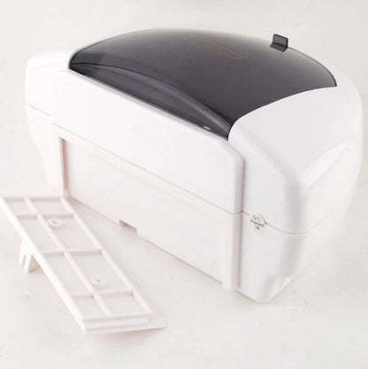 Wall-mounted automatic soap dispenser in white, featuring touch-free operation and durable ABS plastic construction