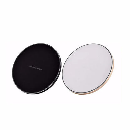 Ultra-slim square wireless charging pad in black, red, white, or yellow colour options.