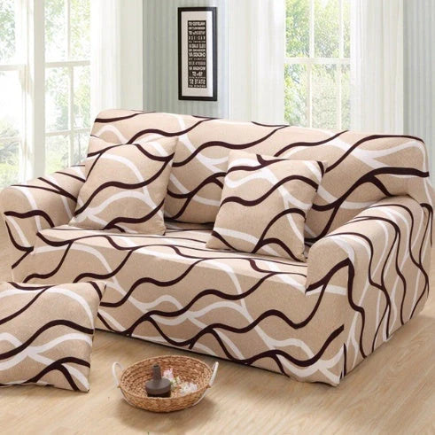 Stretchable polyester-spandex sofa cover with non-slip design in various colors