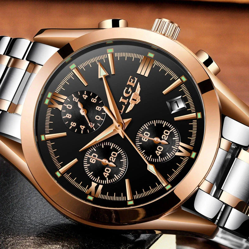 Sports quartz watch with 30M waterproof and mineral glass mirror