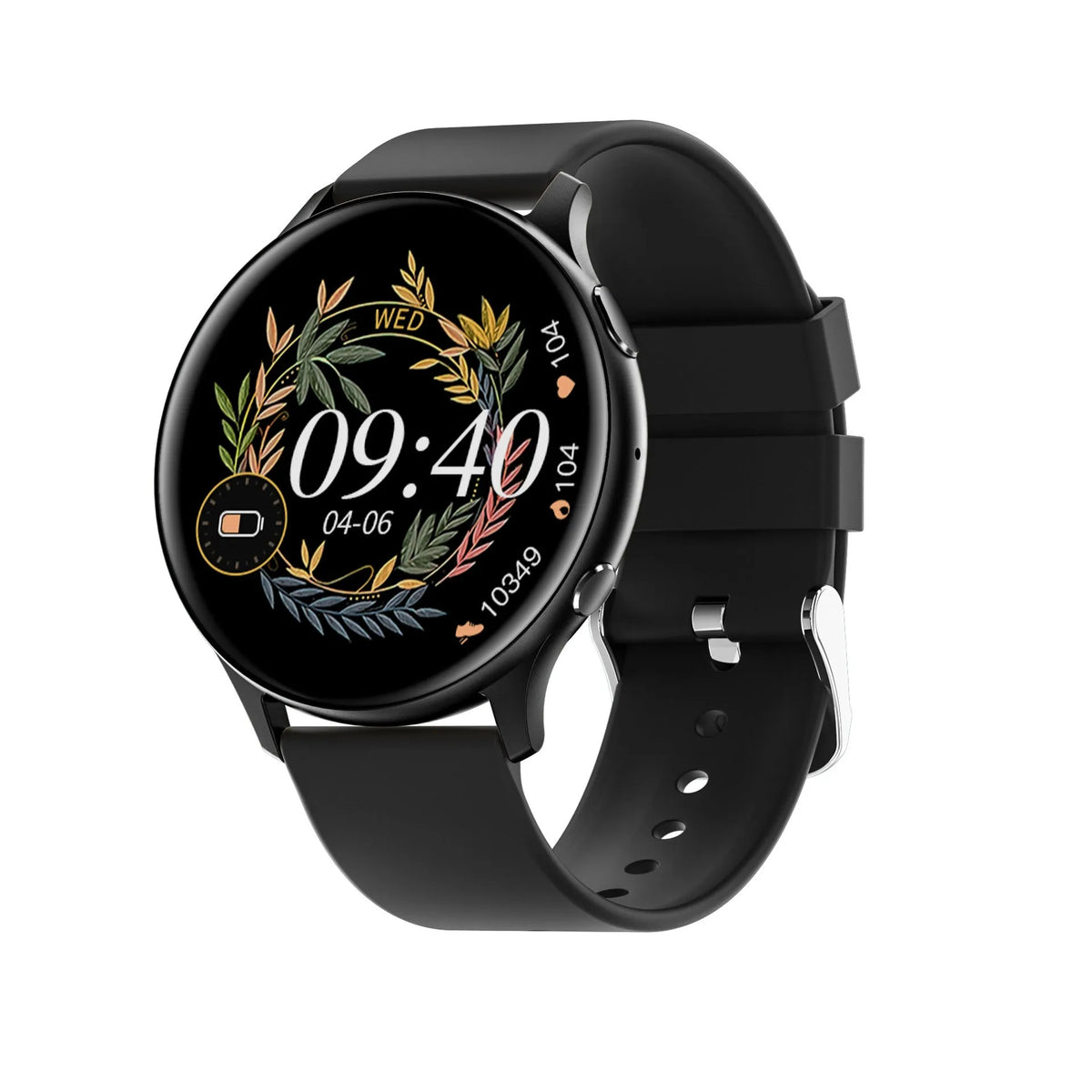 Smart watch with Bluetooth call, 1.32in TFT screen, silicone strap, magnetic charging cable, Black Gold Pink colours