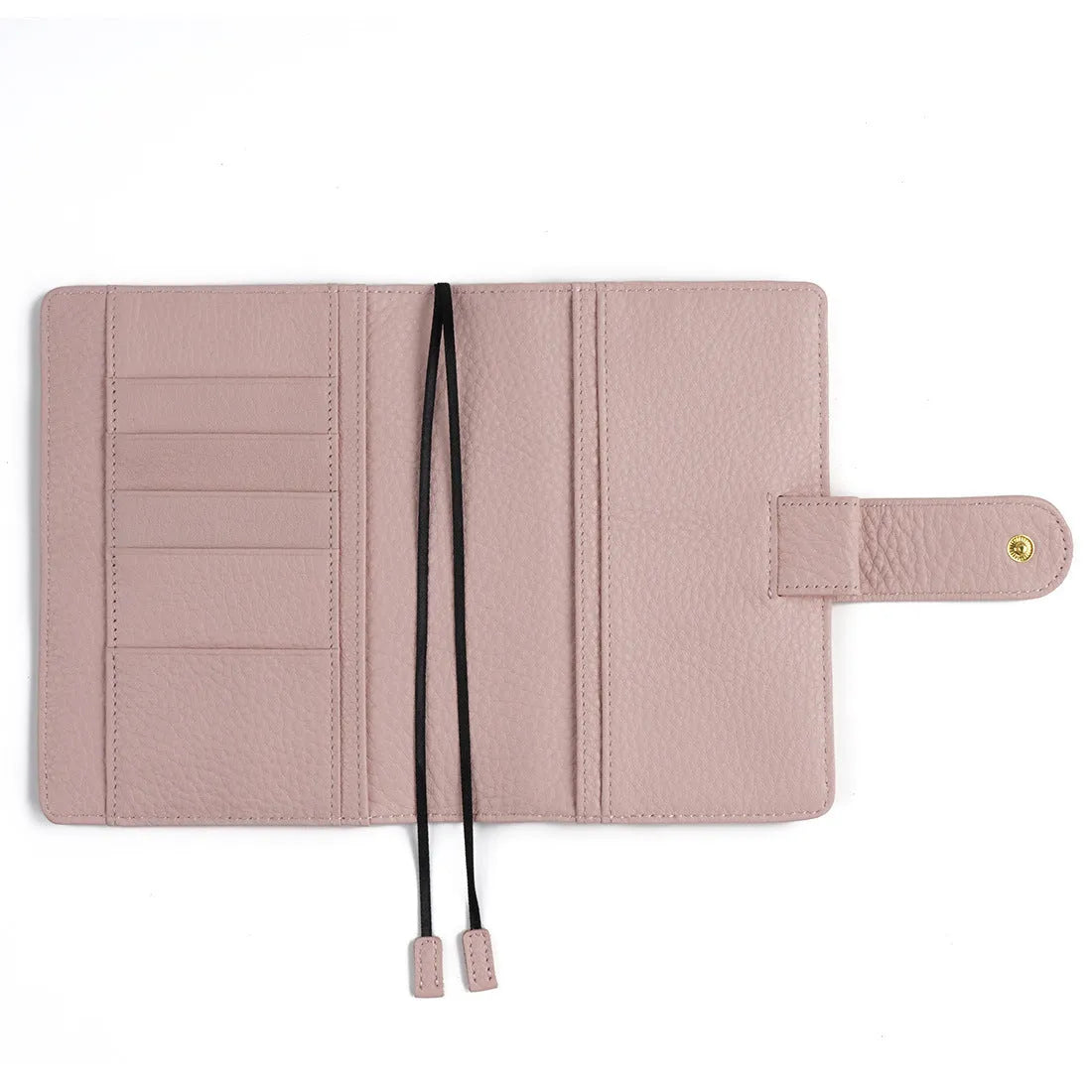 Cowhide leather A6 notebook with Lychee pattern design in loose-leaf diary format