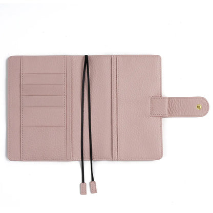 Cowhide leather A6 notebook with Lychee pattern design in loose-leaf diary format