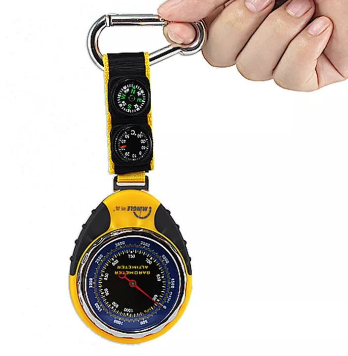 BKT381 Portable Mountaineering Altimeter with Multi-Function Pointer in Yellow